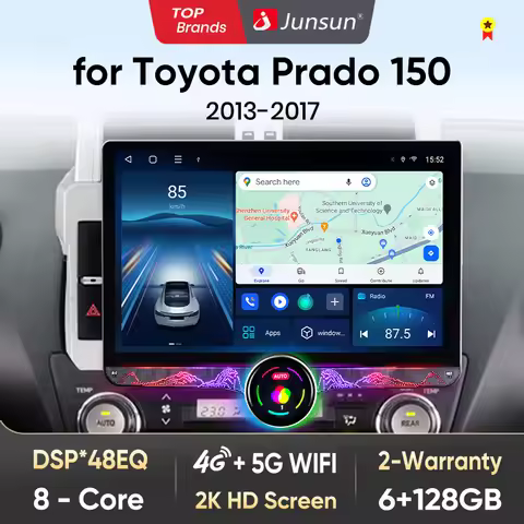 Junsun AI Wireless CarPlay Android Auto Car Radio For Toyota Prado 150 2013 2014 2015 2016-2017 4G G