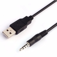 3.5mm Male AUX Audio Jack To USB 2.0 Male Charge Cable Adapter Cord, Black, 3 Feet