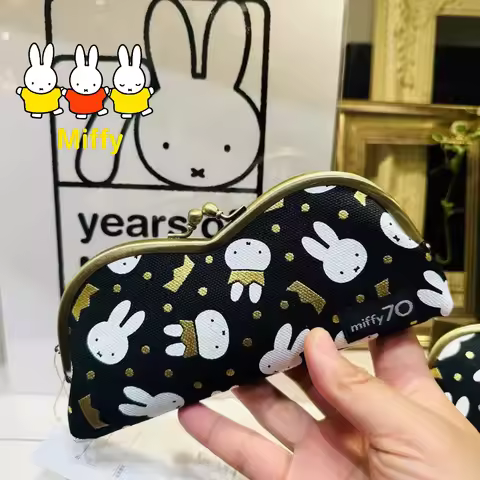Kawaii Miffy 70th Anniversary Clutch Bag Cute Miffy Series Clasp Bag Shoulder Sling Portable Card Ba