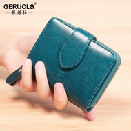 AT-🌞Women's Wallet Short Coin Purse Card Holder Genuine Leather Multi-Card-Slot Small Wallet Female Wallet Small Wallet