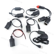 12v DC dual car Lighter male female to DC 5.5x2.1 USB type c male female 5v connector Lighter socket