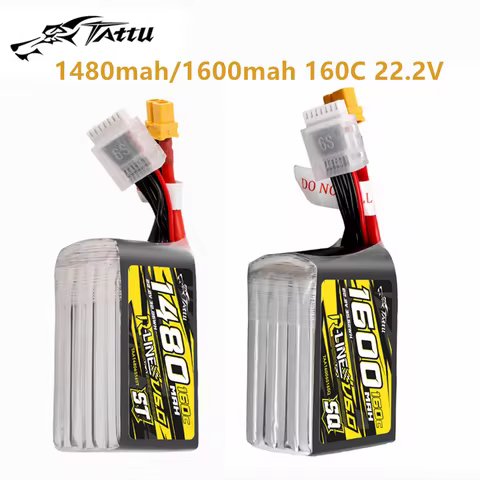 TATTU-R-LINE 6.0 1480/1600mAh Long or Short Size 160C 22.2V Lipo Battery For RC Helicopter Quadcopte