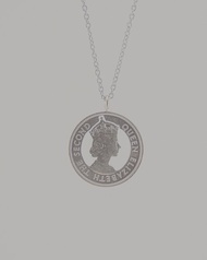 香港銀色伍毫硬幣 英女皇頭像剪影頸鏈