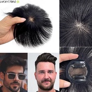 LUCKYSTORE Men's Wig, Natural Breathable Human Hair Wig, Human Hair Replacement Washable Easy to Use
