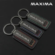 Leather Car Keychain Key Ring Holder Decoration For Nissan Maxima Metal Auto Key Chains Buckle Penda