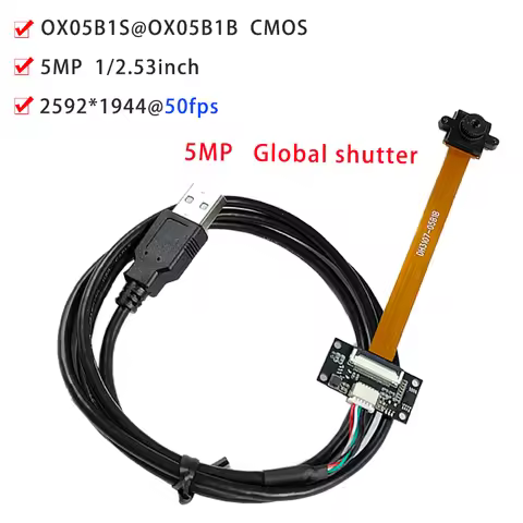 5MP HD OX05B1S High-Speed USB 2.0 Camera Module FF70° with 50FPS Global Shutter RGB Colorful Vision 