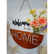 SPECIAL GIFT / SAGUHATI / HADIAH / ROUND FLOWER SIGN DECOR / HOME DECORATION / DOOR WREATCH/ HIASAN 