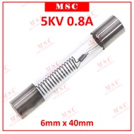 5KV 0.8A Special Microwave Oven High Voltage Fuse 6mm x 40mm Glass Tube Fuse