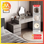 MIZONA 130cm/170cm Modern Minimalist Dressing Table With Side Cabinet Without Mirror Bedside Makeup 