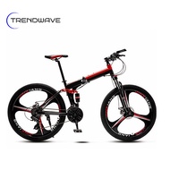 [Trendwave] 24 Inch Mountain Bike 21 Speeds Mountain Bicycle with Dual Disc Brakes Full Suspension C