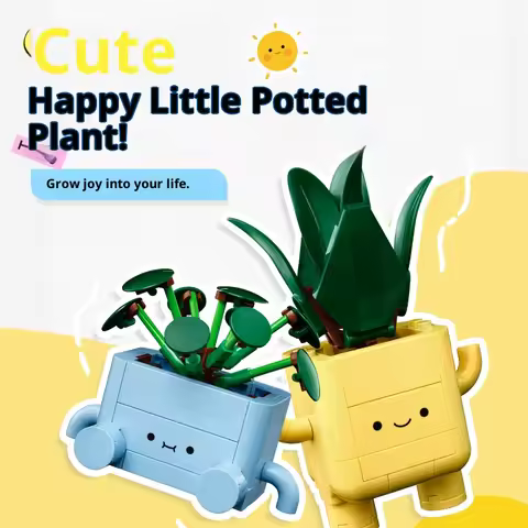 LEGO Building Blocks 10349 Happy Potted Plants for Boys and Girls, Children's Toys, Birthday Gifts, 