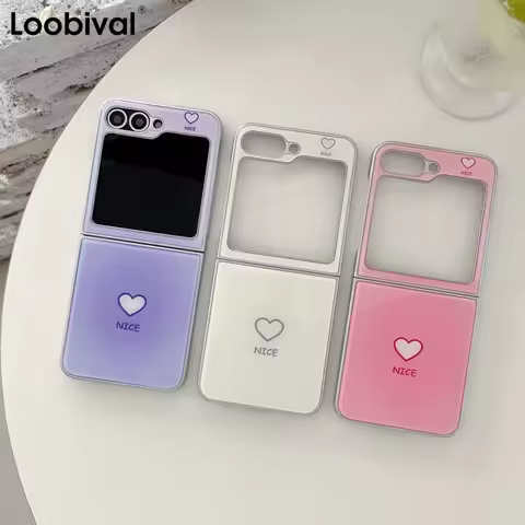 Cute Dye diffusion Heart Hard PC Case for Samsung Galaxy Z Flip 8 7 6 5 4 Flip8 Z flip 8 Camera Prot