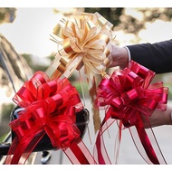 2pcs Car Deco Riboon New Car Party Surprise Celebrate New Car Wedding Car Garland Car Rearview Mirror Door Handle Bowknot Red Happy Word Ribbon Wedding Room Stair Armrest Decoration