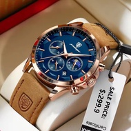 POEDAGAR Watch 928 Jam Tangan Lelaki Luxury Wristwatch Leather Men Quartz Chronograph Men's Watches