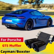 For Porsche Cayman square exhaust pipe, double outlet muffler tip nozzle 981 987 718 Boxster GTS exh