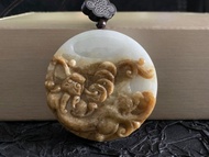 快速出貨 免費開光 天然A貨緬甸玉翡翠招財貔貅項鍊 大玉錢