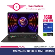 MSI Vector GP68HX 13VH-094SG Gaming Laptop / Intel i9-13950HX / RTX4080 / 16GB RAM / 1TB SSD / 16″ F
