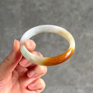 天然翡翠 緬甸 A玉 玉鐲 • 琥珀紅黃翡翠福鐲A