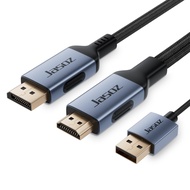 Jasoz DP to HDMI Cable รองรับ Full HD 4k/30Hz 2k/144Hz,ความยาว 1m- 5m รองรับการส่งเสียงพร้อมกันได้ค่