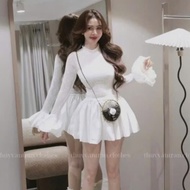 Long Sleeve Lace Dress with Ruffle Collar and Flared Sleeves K5820 _CAROTSHOP