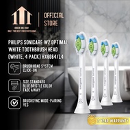Philips Sonicare W2 Optimal White Brush Heads (HX6064/14) | Advanced Stain Removal | 4-Pack White