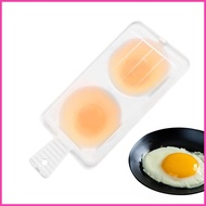 Microwave Egg Poacher 2 Eggs Microwavable Egg Cooker 2 Cavity Poached Egg Cup Dishwasher-Safe Egg Po