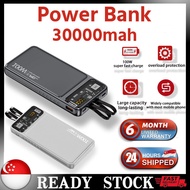 🇸🇬 [READY STOCK]2023 latest 100W Power Bank Super Fast Charging with cable 30000mAh PowerBank 20000mAh Mobile Power