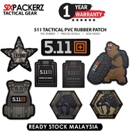Tactical Velcro Rubber Patch Embroidery 511 PVC Badges Military Velcro Tactical Stickers for Cloth w
