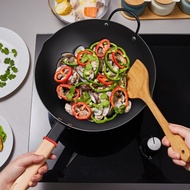 【Taste Plus】悅味元鐵 窒化鐵 中華炒鍋鐵鍋 32cm(贈玻璃鍋蓋)