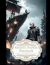Graph Paper Notebook: Grid Paper Notebook, Film Noir Style Full Body Majestic Ornate Matte Black Cyb