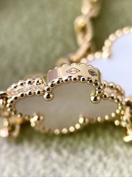 Van Cleef & Arpels 白貝母四葉草五花手鏈