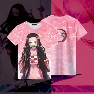 Popular Japanese Anime Demon Slayer Kochou Shinobu Kamado Nezuko Fashion 3d Digital Printing T-shirt Cosplay Costume Hiyahaura Blouse Baju Jalan Perempuan Iner Hard Rock