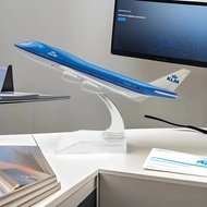 16CM Diecast Airplane Scale 1:400 747 KLM Netherlands B747-400 Aircraft Model with Aircraft Stand Co