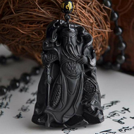 Liontin White Jade Stone Ukiran KWAN KONG