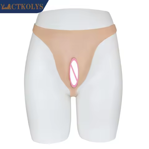 Silikon Realistis Gay Pussy Celana Seksi Vagina Palsu Bentuk Crossdresser Warm Shemale Drag Queen Co