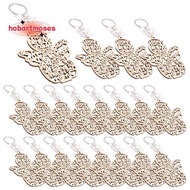 20Pcs Baptism Angel Key Ring Baptism Wood Keychain Baptism Favor Baptismal Souvenirs Communion Favor