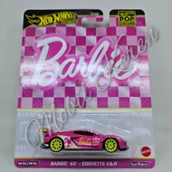 Diecast Hot Wheels Premium Barbie Barbie 65 Corvette C8.R pink rubber tires