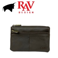 RAV Design Leather Zip Coin Pouch l Cowhide Leather l Coffee l YRH444-G2