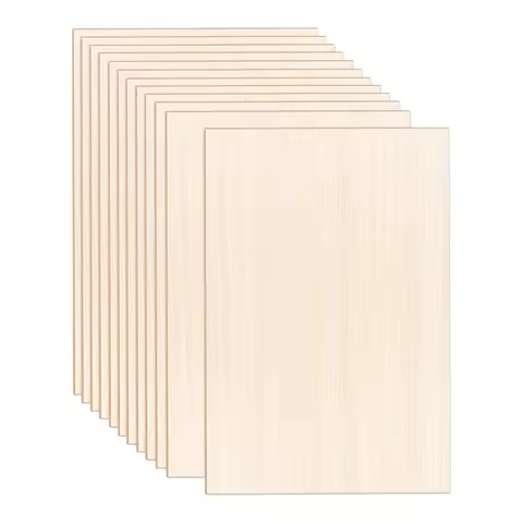 12 Pack Sheets 12 X 8 X 1/13 Inch Wood Sheets Thin Plywood Wood Sheets Unfinished Wood Squares Board