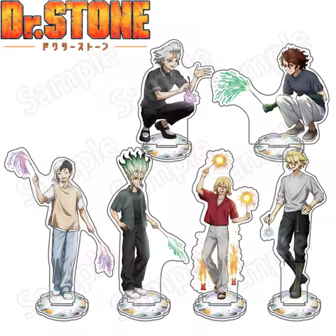 Anime Dr.STONE Style CosplayNew 15cm Acrylic Stand keychain Ornaments Ruri Chrome Amber Ishigami Sen
