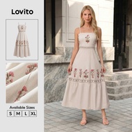 Lovito Elegant Dress Spring/summer Dress for Women LBL30167 Lovito Elegant Pakaian Santai Musim B Fr