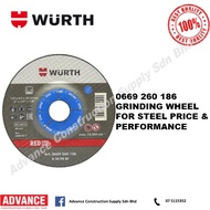 WURTH Accessories 0669 260 186 Grinding Disc for Steel 180 x 6.0 x 22.23mm
