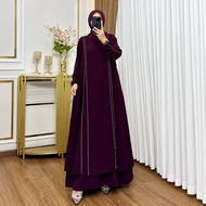 Ayra Dress - Simple Muslimah Abaya Cey Crinkle Sequin SwarovskiELEGAN