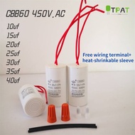🔥CBB60 Motor Running Capacitor Washing Machine 10uf 15uf 20uf 25uf 30uf 35uf 40ufCapasitor/Kapasitor
