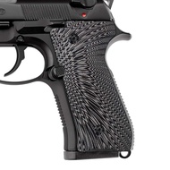 G10 Grips for Beretta 92/96 Full Size, 92 FS, m9, 92a1, 96a1, 92 INOX, Black Gun Grips Screws Set In