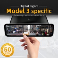 For 2025 Model 3 Stream Media Rearview Mirror Dash Cam Digital Signal HD Night Vision