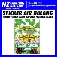 Sticker Air Balang Cendol Santan Sawit