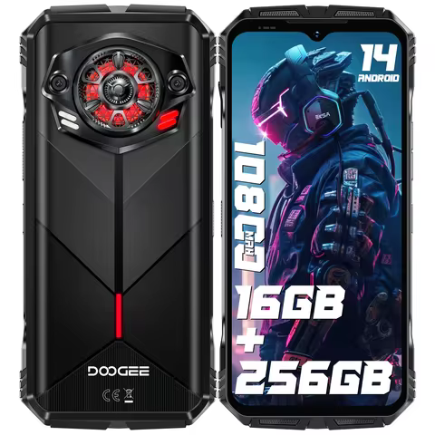 DOOGEE S punk Android 14 6.58” FHD+ IPS Waterdrop screen 16GB RAM 256GB ROM AI double camera (50MP+2