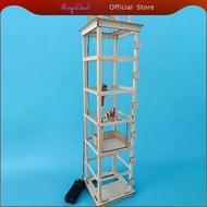MagiDeal Experiment Elevator Toy Children Science Educational Toy DIY Assembled Wooden Elevator  Lif