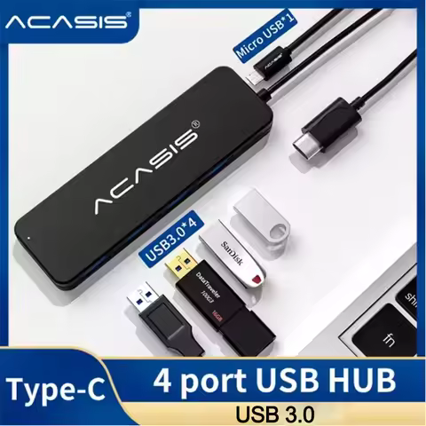 Acasis USB 3.0 Hub 4 Ports USB HUB Slim for Compatible Mouse usb Adapter with MacBook Pro Surface Pc